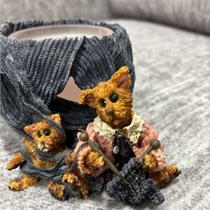 Boyds Bears Darby and Jasper Knittin kittens candle holder 1995